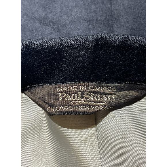 Paul Stuart Mens 42L Navy Blue Flannel Finish Super 100s Blazer Sport Jacket - Picture 16 of 16